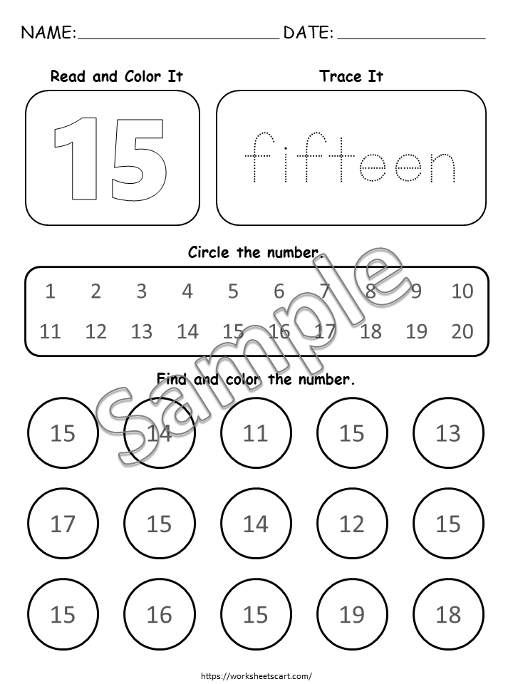 Number of the Day, Number of the Week, Numbers 11-20 Printable, Math Worksheets, Learning Binder, Preschool Curriculum, Kindergarten Tracing, WWF319