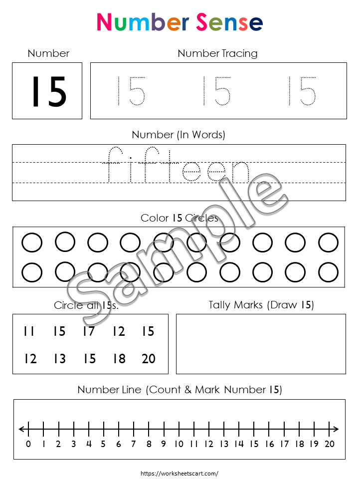 Number of the Day, Number of the Week, Numbers 11-20 Printable, Math Worksheets, Learning Binder, Preschool Curriculum, Kindergarten Tracing, WWF319