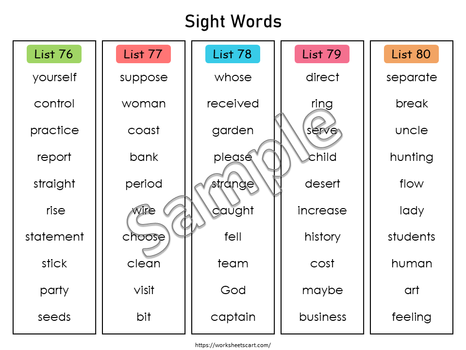 1,000 Fry Sight Words Printable – High Frequency Word Lists for Reading Fluency & Literacy Practice, WWF322
