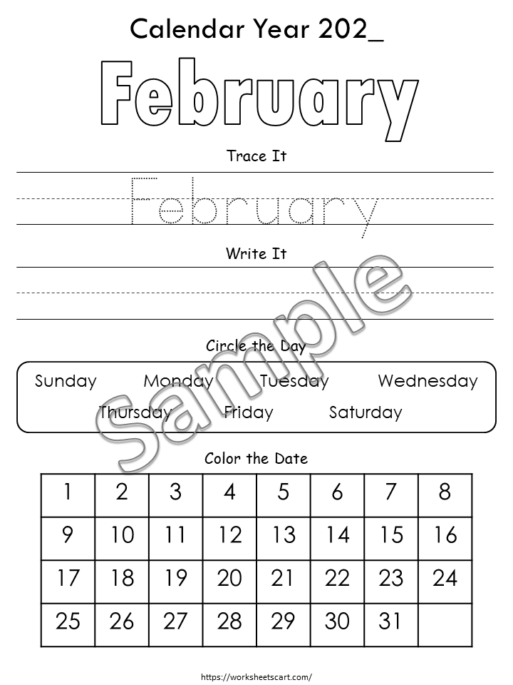 12 Daily Calendar Worksheet Pages, Preschool Printable, Month, Day, Date, Monthly Digital Calendar, Kindergarten, First Grade, Homeschool, WWF324