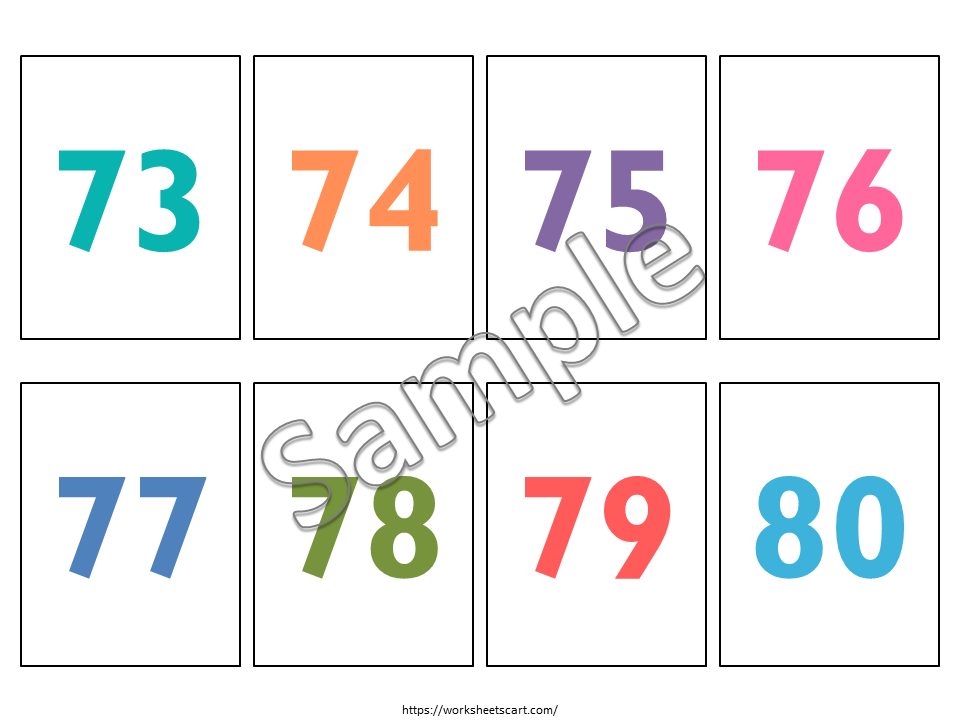 Numbers Flash Cards, Preschool Counting Flashcards, Number Cards 1-100, Montessori Flash Cards, Number Sense, Instant Download, Homeschool, WWF325