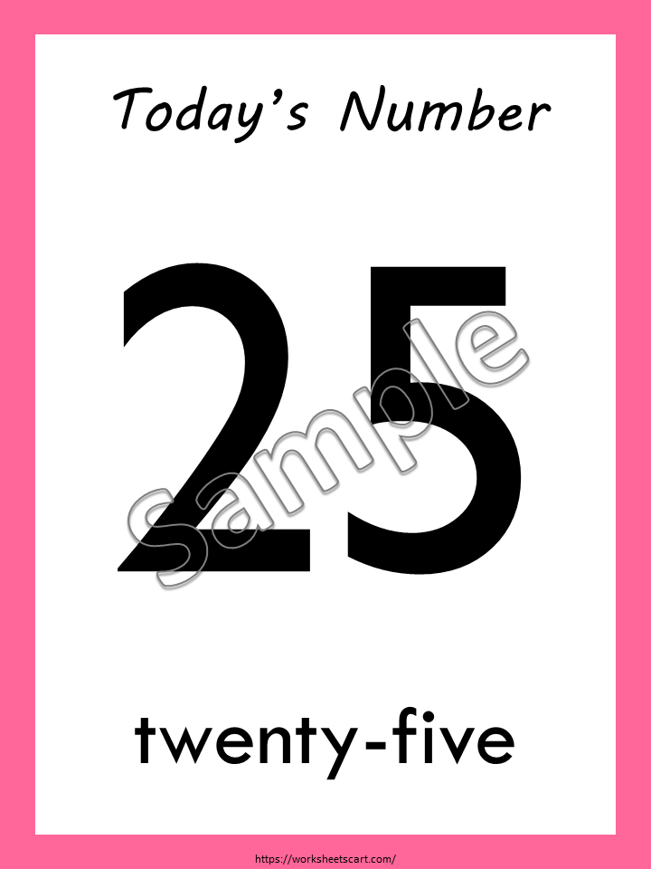 Numbers 21-30 Worksheets for Kindergarten, Preschool Math Workbook, Number of the Day Printable, Tracing & Writing Numbers, WWF331