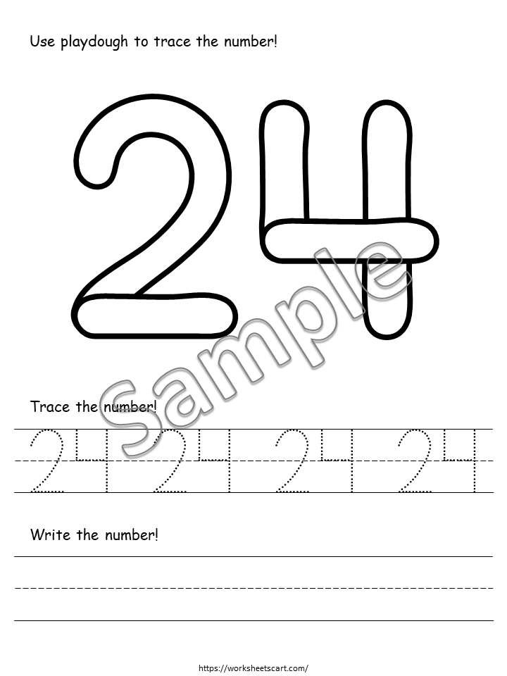 Numbers 21-30 Worksheets for Kindergarten, Preschool Math Workbook, Number of the Day Printable, Tracing & Writing Numbers, WWF331