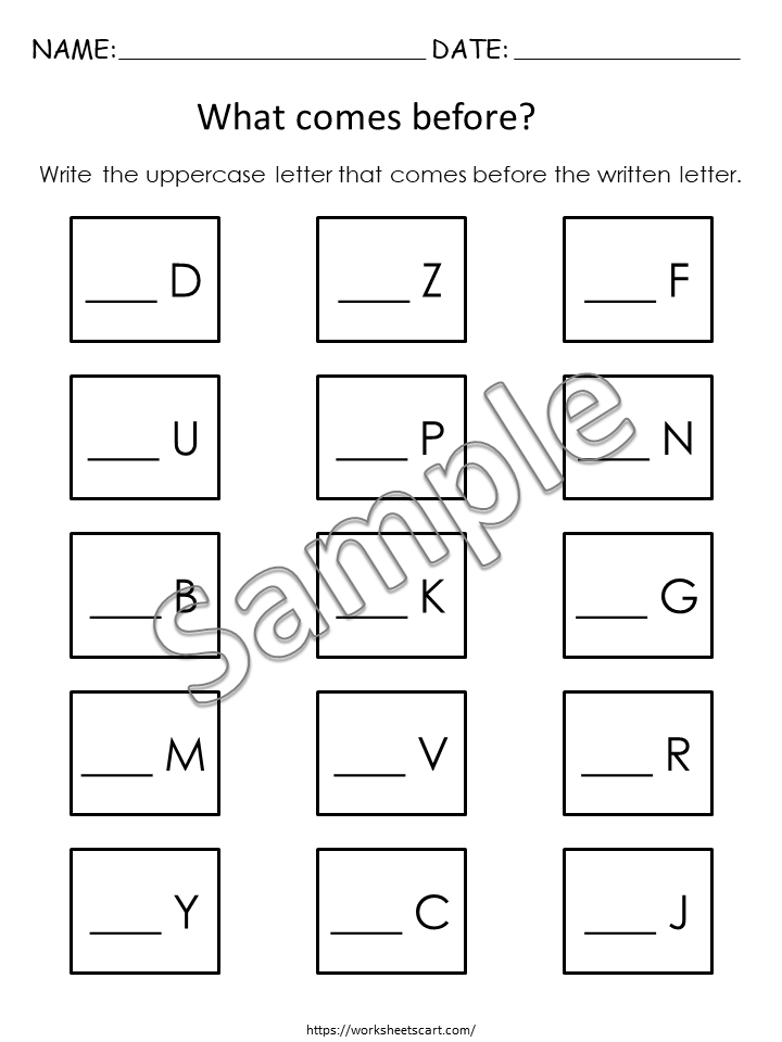 Alphabet Review and Assessment Worksheets Printable | ABC Activities | Uppercase Lowercase Matching | Letter Tracing | Phonics | ABC Order, WWF332