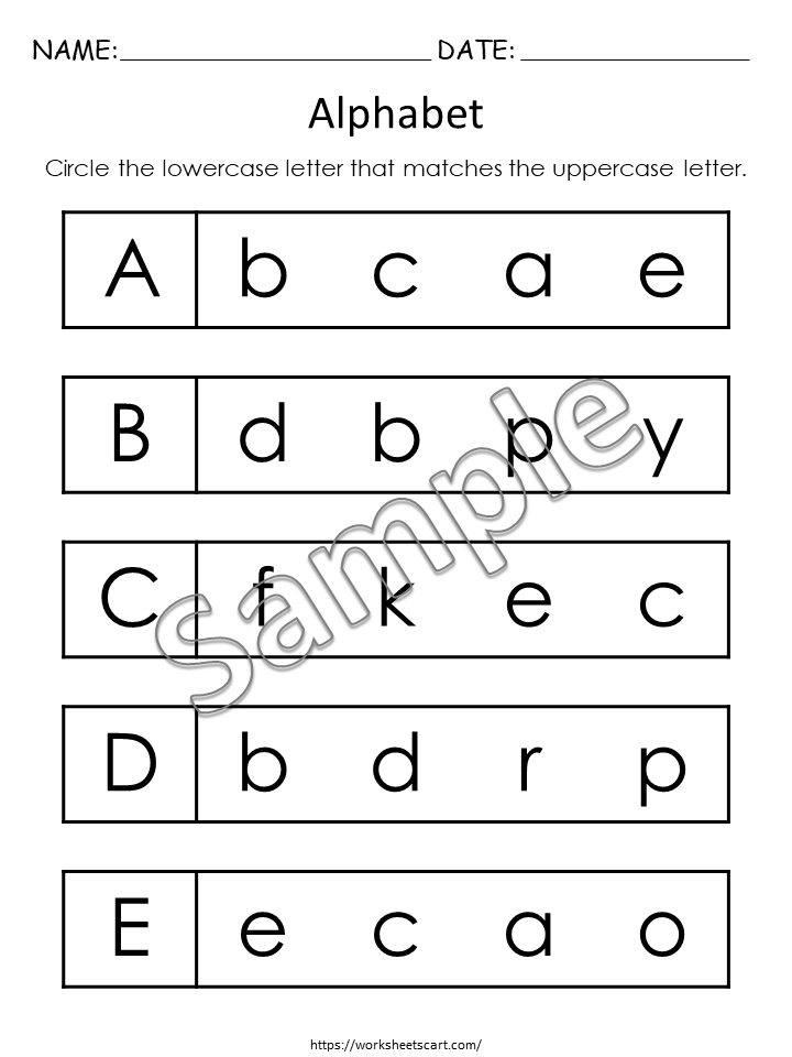 Alphabet Review and Assessment Worksheets Printable | ABC Activities | Uppercase Lowercase Matching | Letter Tracing | Phonics | ABC Order, WWF332