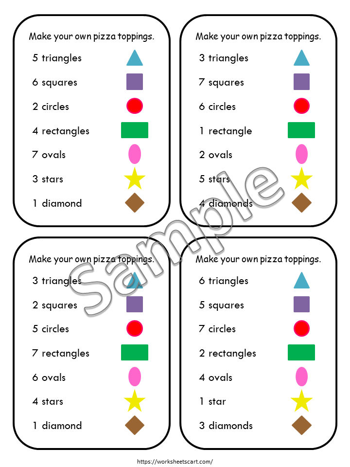 Shape Pizza Printable Activity, Playdough Mat, Preschool Shapes Worksheets, Preschool Activity, Toddler, Busy Binder, Homeschool, WWF335
