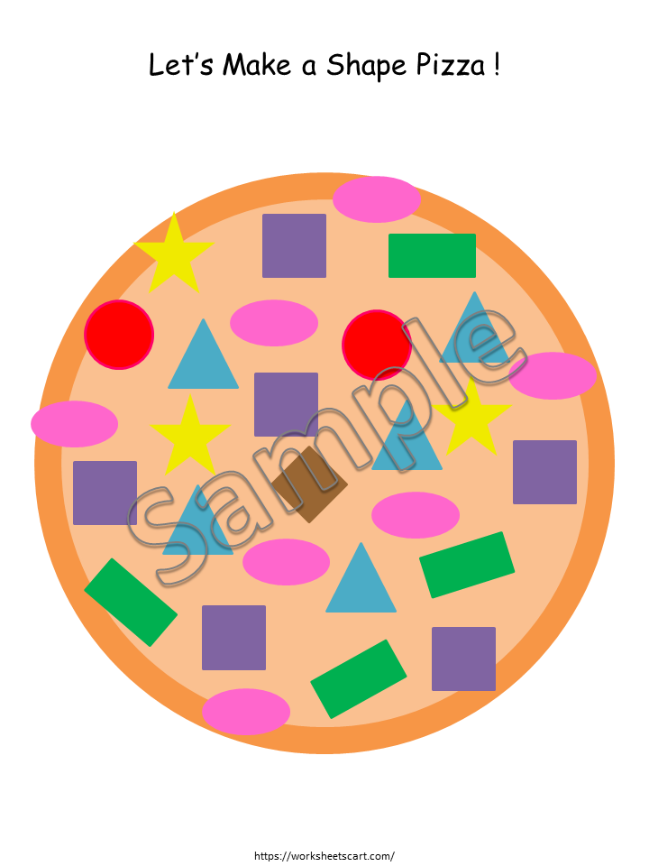 Shape Pizza Activity Printable for Preschool | Shape Matching Game | Kindergarten Math Center | Fine Motor Learning PDF, WWF335