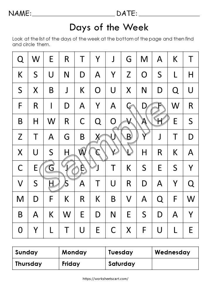 Tracing Days of the Week Worksheets Printable | Preschool Handwriting Practice | Kindergarten Homeschool PDF | Learn Days Activity Sheets | WWF338