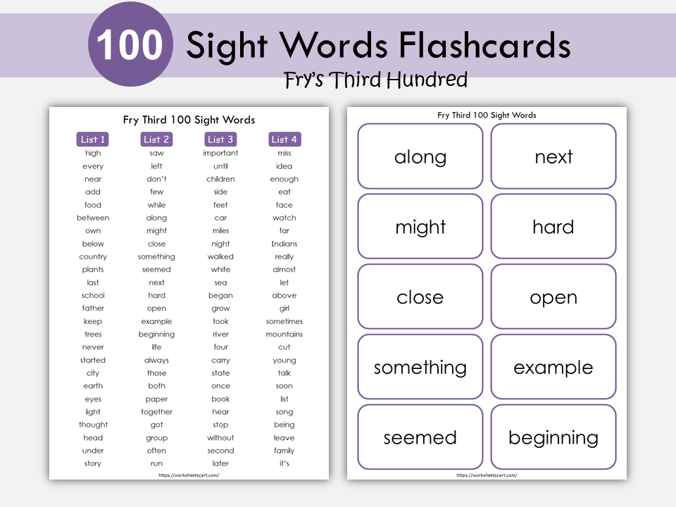 Sight Words Flashcards, Fry Sight Words Third Hundred, Sight Word Cards, Kindergarten Reading, High Frequency Words, Grade 1-3, Phonics, WWF346