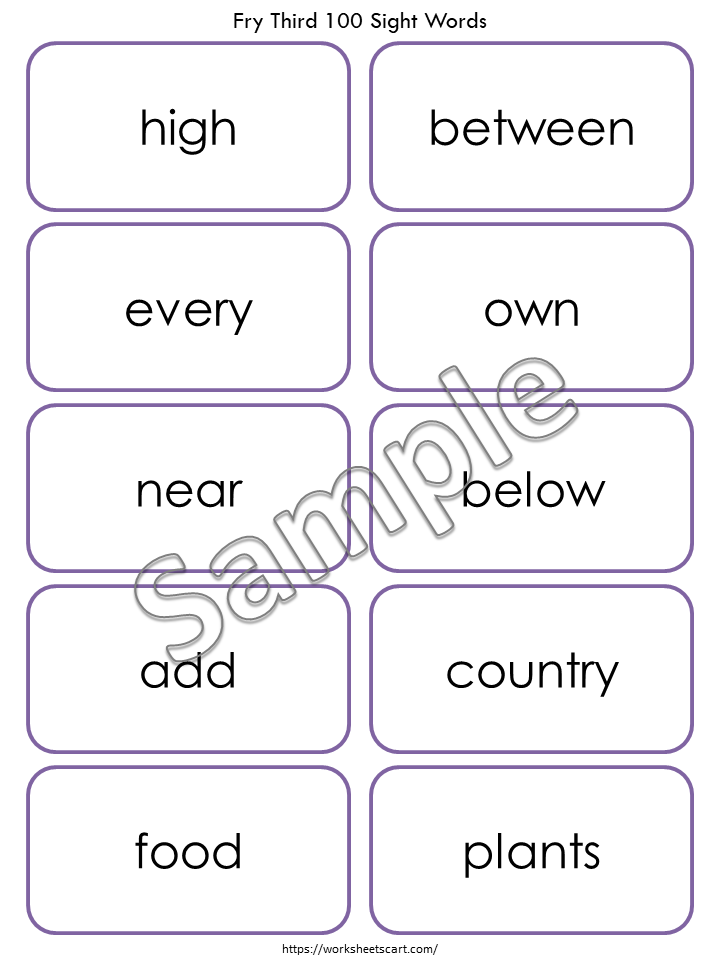 Fry Third 100 Sight Words Flashcards Printable PDF | Sight Word Cards 201–300 | Kindergarten & 1st Grade Reading | High Frequency Words, WWF346