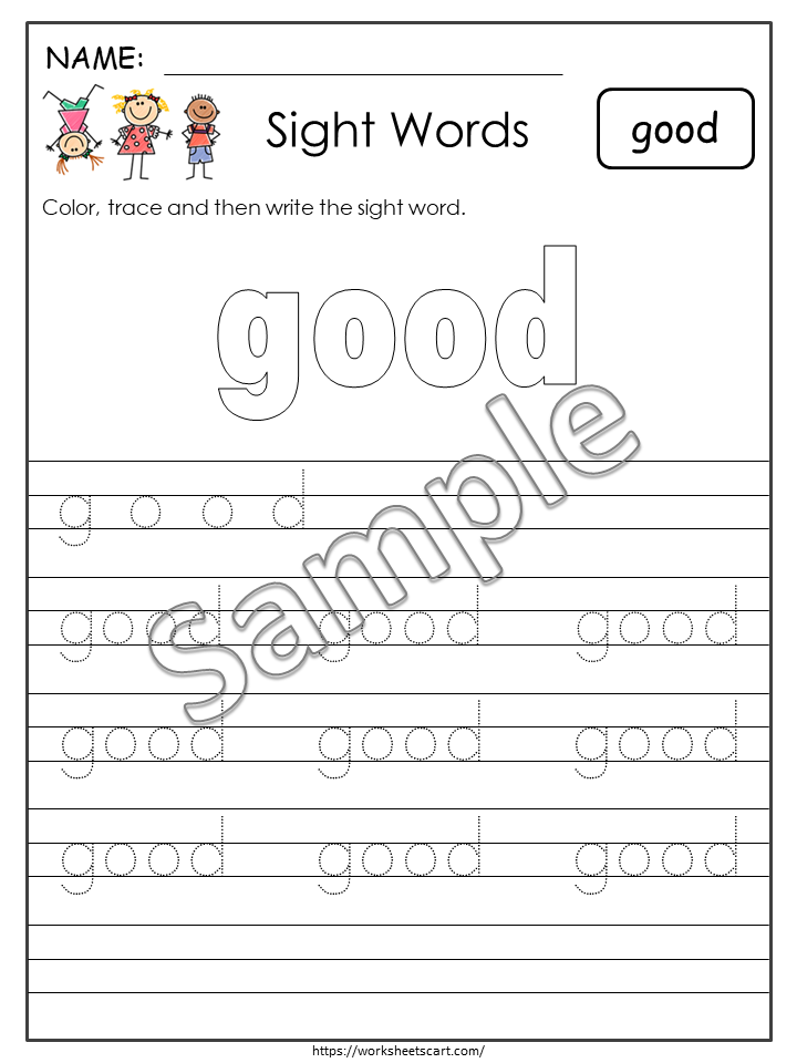 52 Sight Words Worksheets for Kindergarten, Sight Word Practice, High Frequency Words, Read & Write, Dolch Primer Words Sheets, Spellings, WWF358