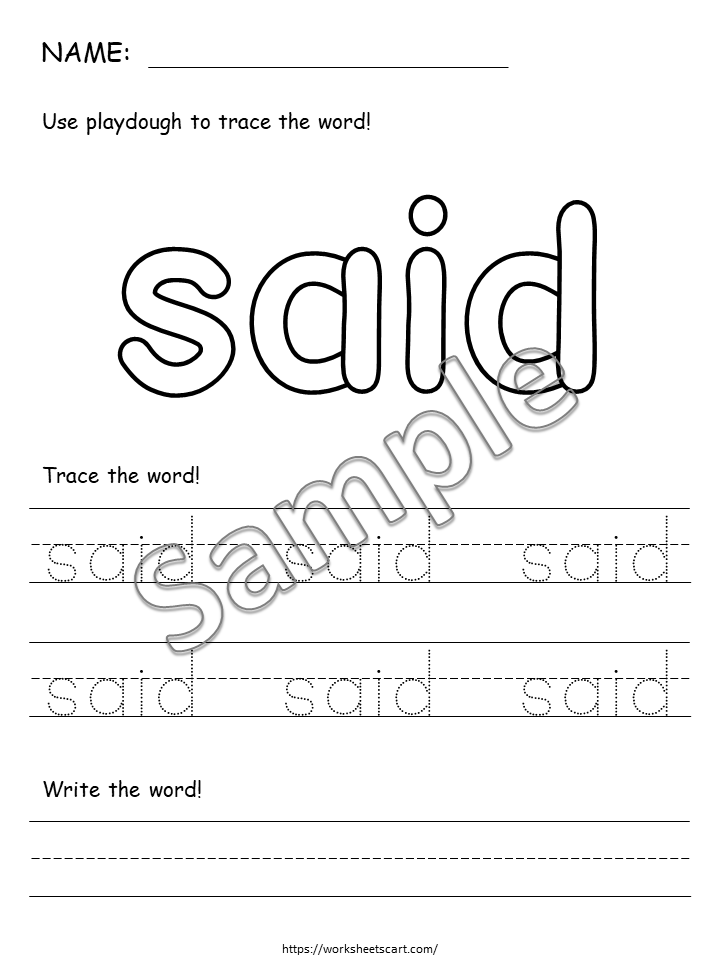Sight Words Worksheets, Dolch Pre Primer Tracing, Kindergarten Curriculum, Toddlers Phonics Practice, Learn to Read, Spelling, Handwriting, WWF361