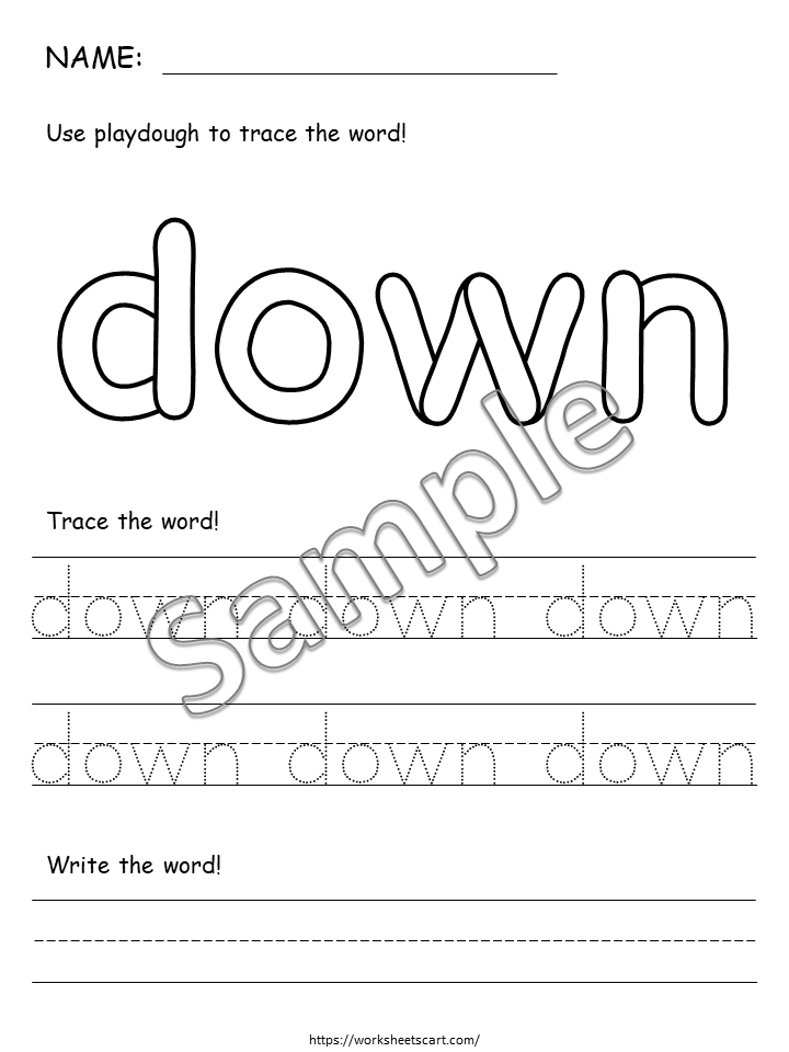 Sight Words Worksheets, Dolch Pre Primer Tracing, Kindergarten Curriculum, Toddlers Phonics Practice, Learn to Read, Spelling, Handwriting, WWF361