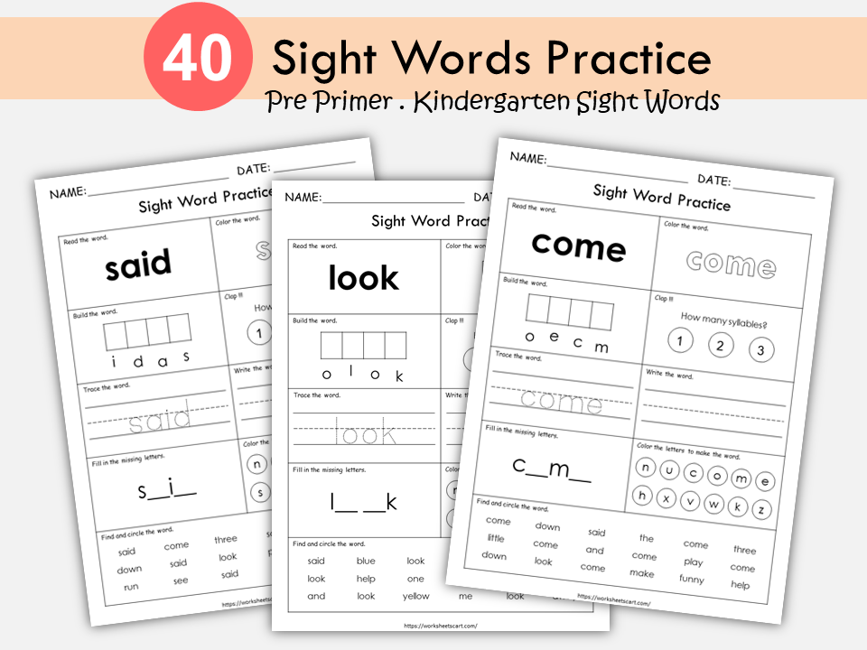 sight-words-worksheets-for-kindergarten-learn-prek-sight-words-sight-worksheetscart for Kindergarten Worksheets Free Printables Phonics Sight Words Worksheets for Kindergarten, Learn PreK Sight Words, Sight – WorksheetsCart for Kindergarten Worksheets Free Printables Phonics