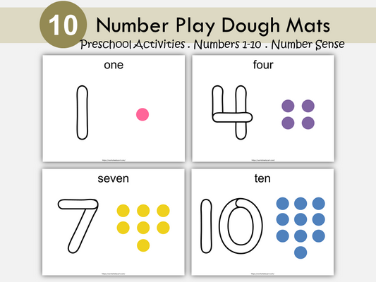 Number Play Dough Mats 1-10 | Tracing & Counting with Playdough | Preschool Fine Motor Activity | Number Recognition Worksheets Printable, WWF367