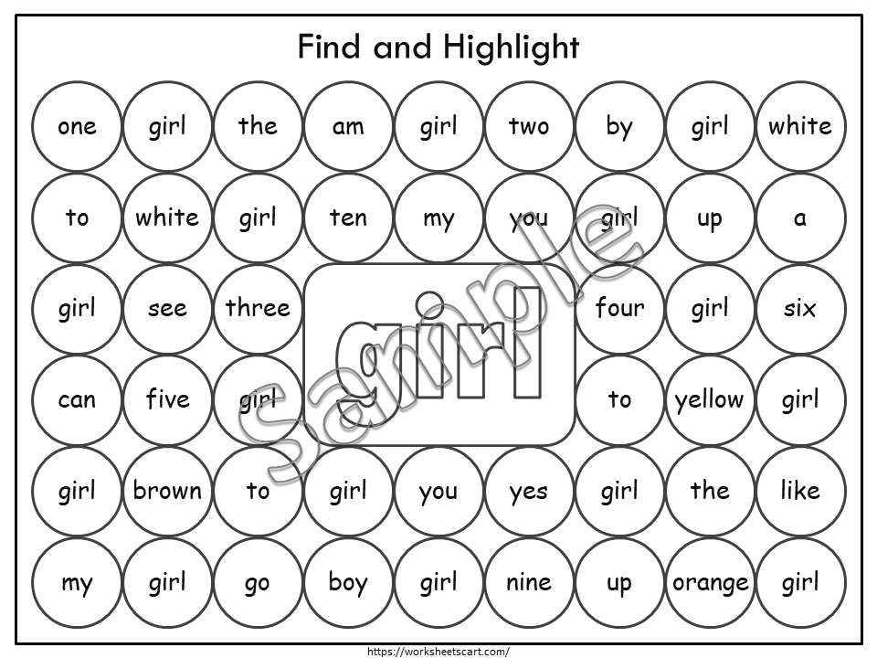 Sight Words - Worksheets - Printable - Kindergarten Phonics - Activities - Dab It Worksheets – Preschool - Reading - Instant Download, WWF368