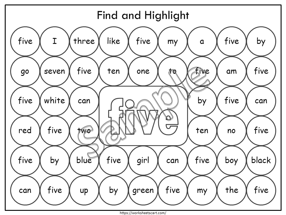 Sight Words - Worksheets - Printable - Kindergarten Phonics - Activities - Dab It Worksheets – Preschool - Reading - Instant Download, WWF368