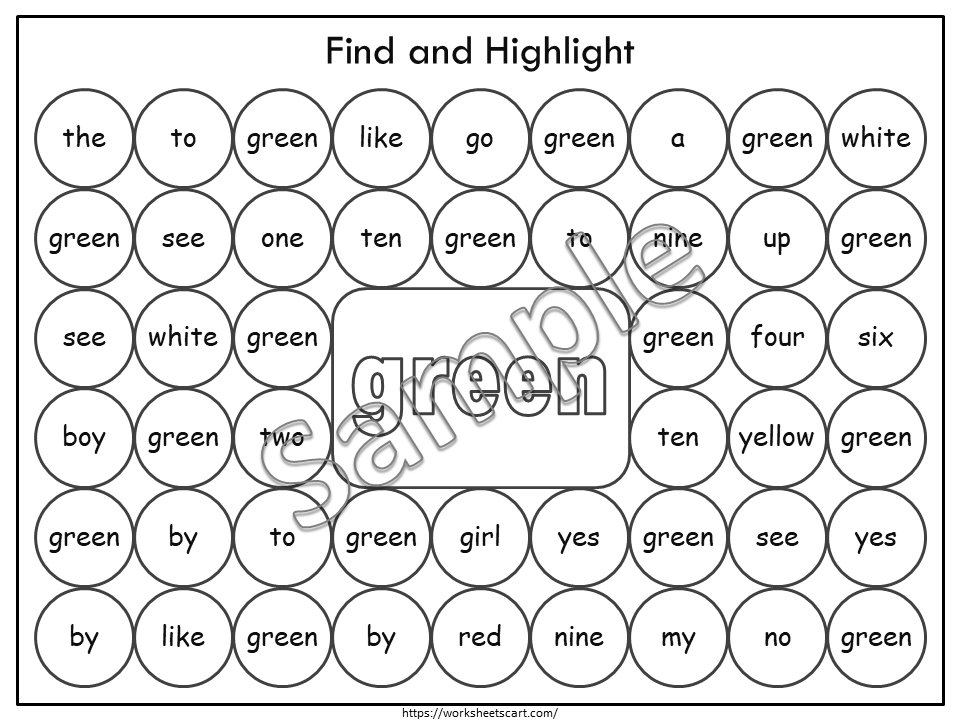 Sight Words - Worksheets - Printable - Kindergarten Phonics - Activities - Dab It Worksheets – Preschool - Reading - Instant Download, WWF368