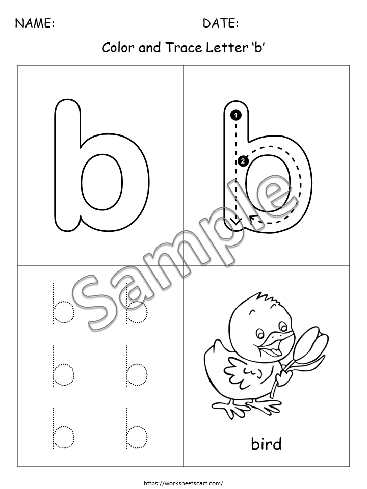 Alphabet Coloring and Tracing Worksheets for Preschool and Kindergarten | Printable ABC Letter Recognition Activities, WWF372