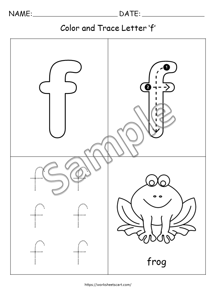 Alphabet Coloring and Tracing Worksheets for Preschool and Kindergarten | Printable ABC Letter Recognition Activities, WWF372