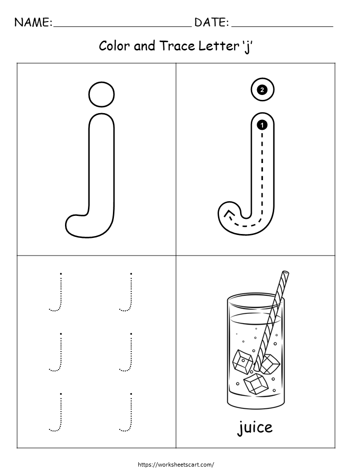 Alphabet Coloring and Tracing Worksheets for Preschool and Kindergarten | Printable ABC Letter Recognition Activities, WWF372
