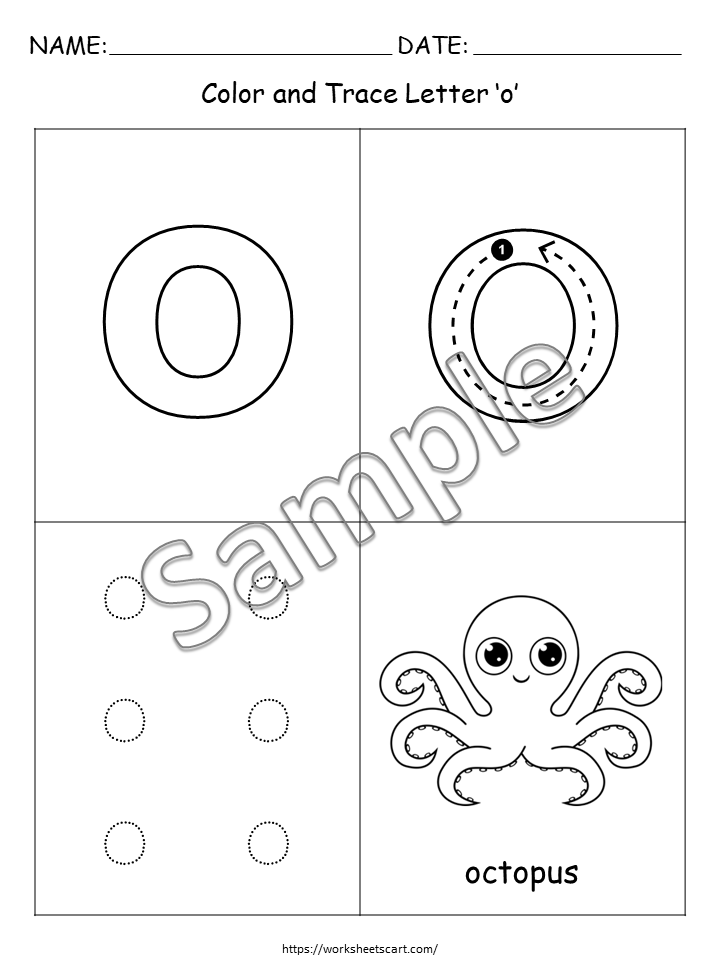 Alphabet Coloring and Tracing Worksheets for Preschool and Kindergarten | Printable ABC Letter Recognition Activities, WWF372