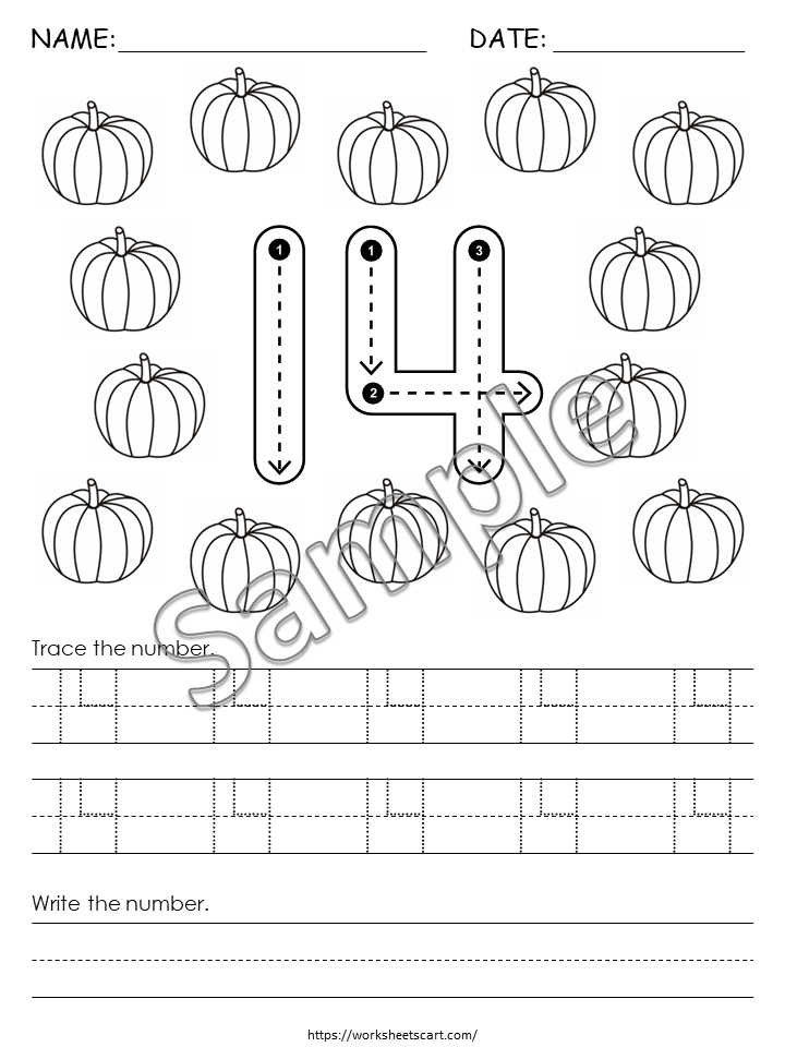 Number Worksheets 1-20 | Trace Write and Color Numbers | Preschool Kindergarten Math Printable | Counting Activity for Kids | Homeschool, WWF377