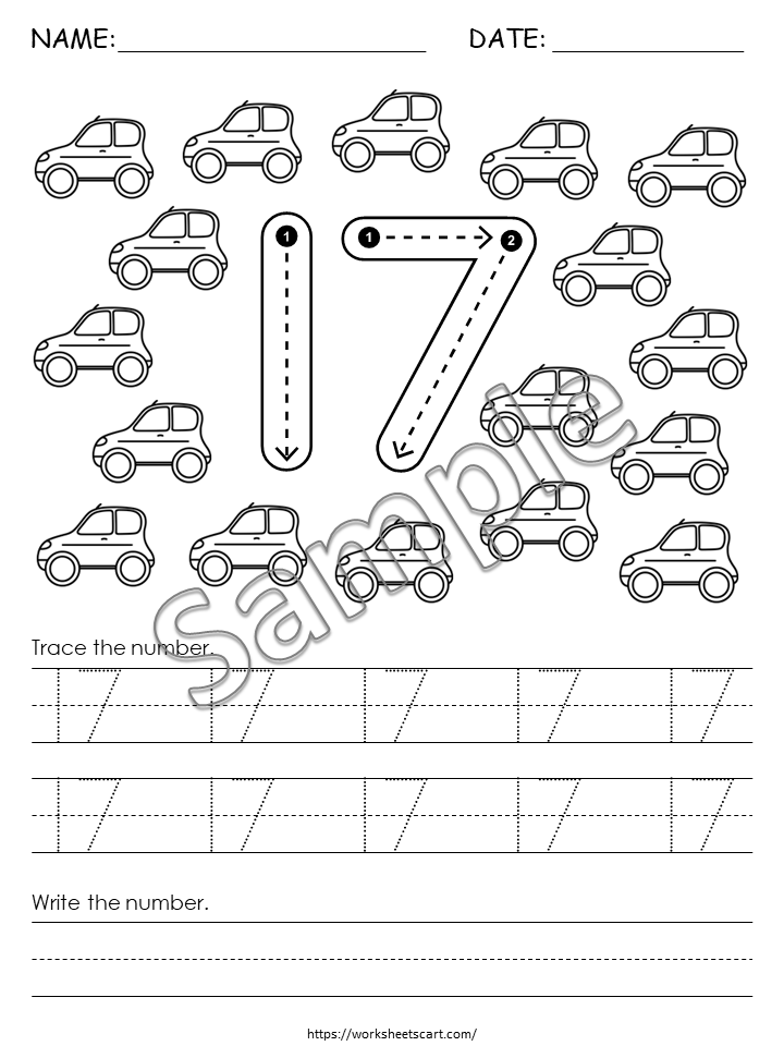 Number Worksheets 1-20 | Trace Write and Color Numbers | Preschool Kindergarten Math Printable | Counting Activity for Kids | Homeschool, WWF377