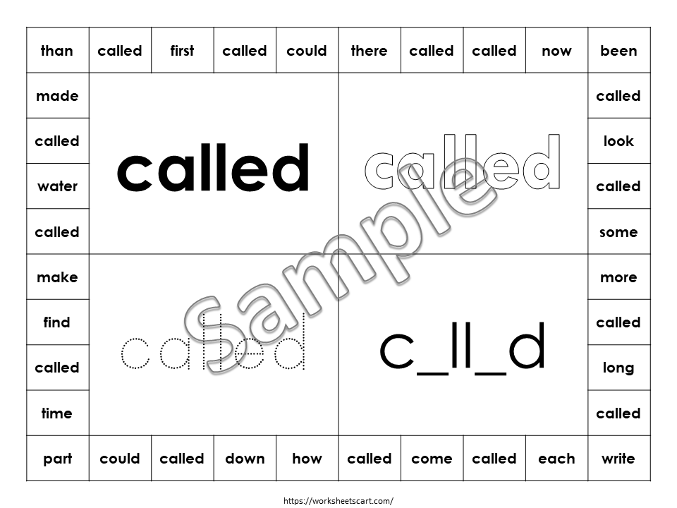 100 Printable Fry's First Hundred Sight Words Worksheets, Kindergarten-1st Grade Word Search Worksheets, Reading, Writing, Spelling Activity, WWF378