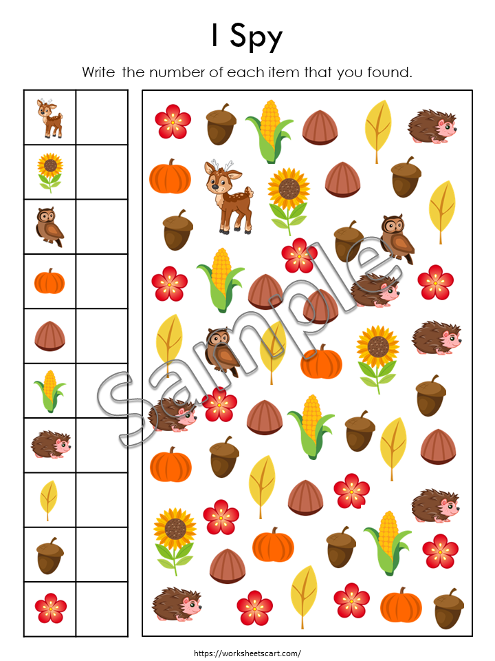Autumn Activities, Autumn Activity Book, Preschool Worksheets Printable, Fall Busy Book, Fall Words, Coloring Pages, Alphabet, Number, WWF380