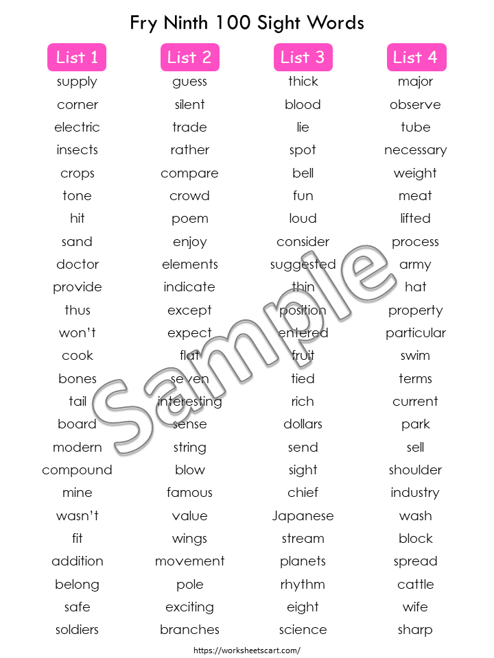 Fry Ninth 100 Sight Words Flashcards Printable (801–900) | High Frequency Word Cards PDF for Kids Reading Practice, WWF386