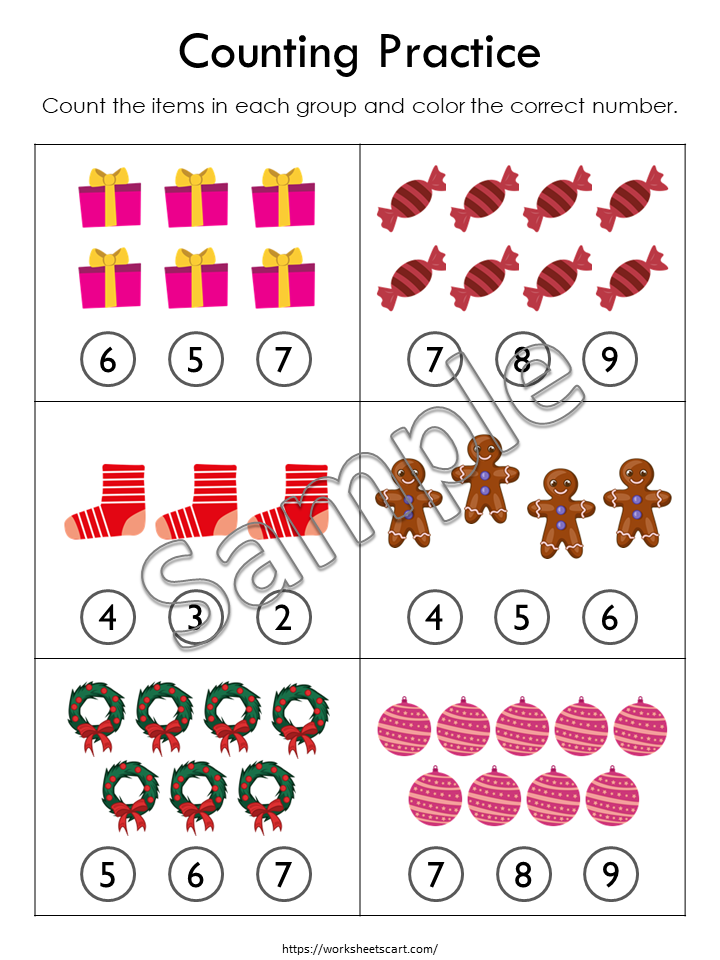 Christmas Activities Printable Worksheets for Preschool & Kindergarten, WWF388