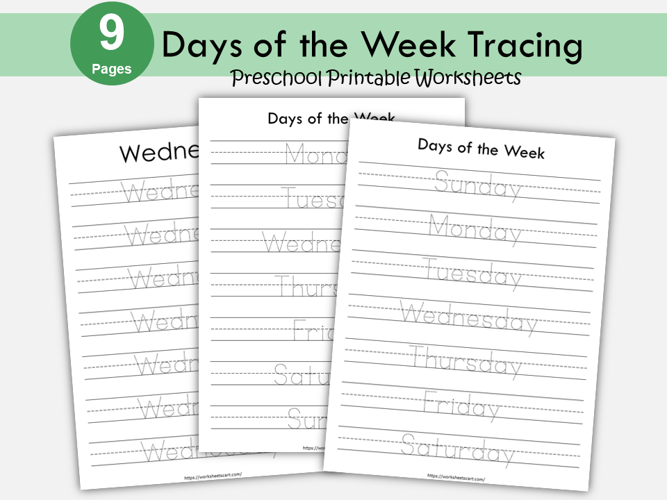 Days of the Week Worksheet, Days of the Week Printable, Learning Days of the Week, Preschool, Kindergarten, Grade 1, Instant Download, WWF393