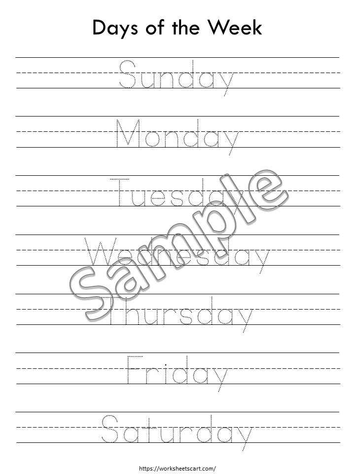 Days of the Week Worksheet, Days of the Week Printable, Learning Days of the Week, Preschool, Kindergarten, Grade 1, Instant Download, WWF393