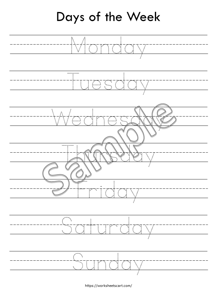 Days of the Week Worksheet, Days of the Week Printable, Learning Days of the Week, Preschool, Kindergarten, Grade 1, Instant Download, WWF393