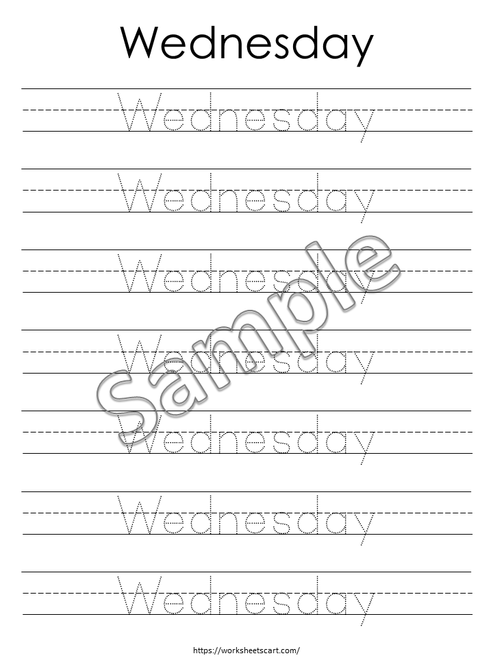 Days of the Week Worksheets Printable PDF | Tracing Practice for Kids | Preschool & Kindergarten Handwriting Activity Pack, WWF393