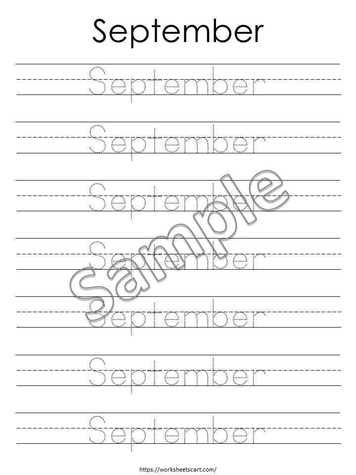 Months of the Year Tracing Worksheets Printable | Month Name Handwriting Practice | Preschool & Kindergarten Writing Sheets, WWF394