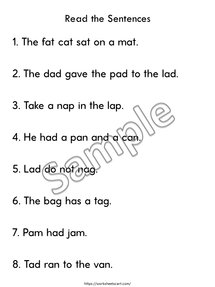 CVC Blending & Reading Words and Sentences – Phonics Practice Book, WWF396