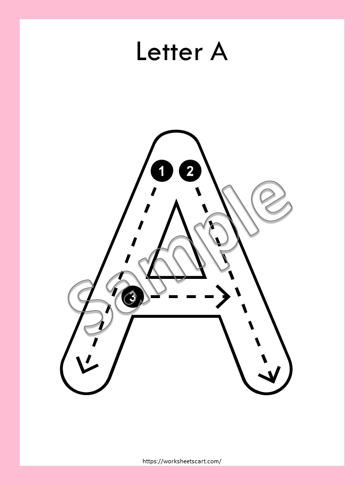 Alphabet Tracing Worksheets Printable, ABC (Uppercase) Full Page Tracing Sheet for Toddlers, Handwriting, Letter of the Day, Kindergarten, WWF401