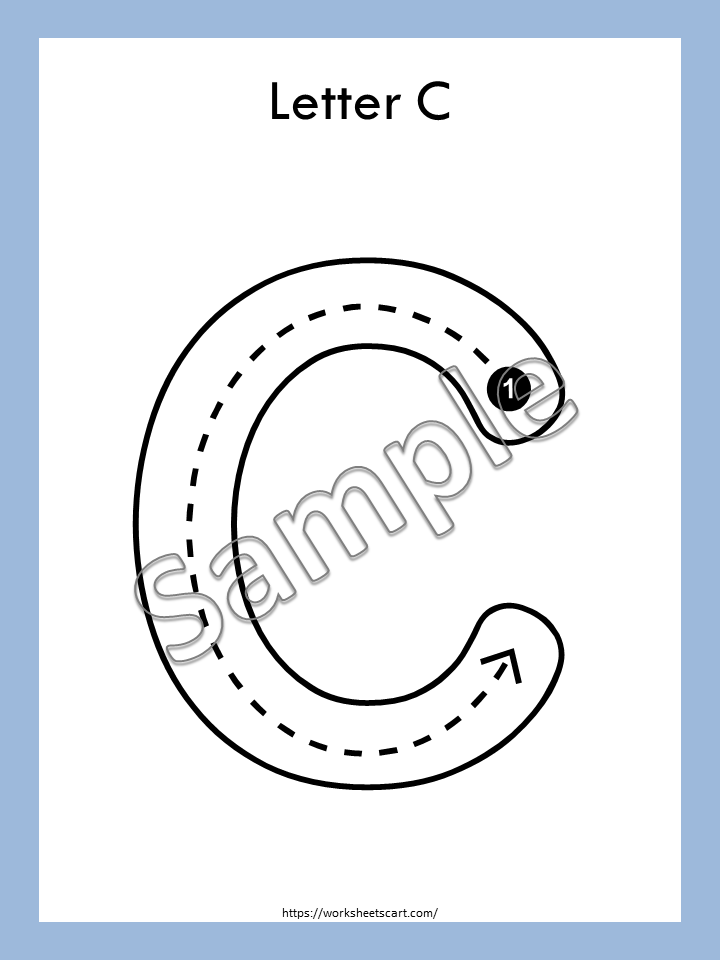 Alphabet Tracing Worksheets Printable, ABC (Uppercase) Full Page Tracing Sheet for Toddlers, Handwriting, Letter of the Day, Kindergarten, WWF401