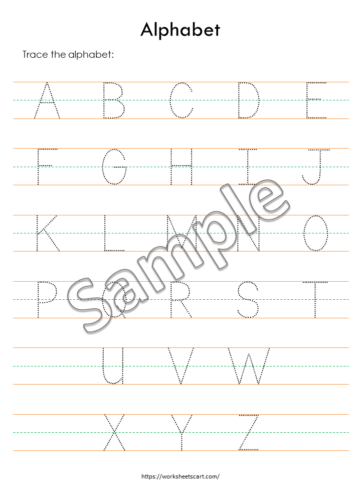 Alphabet Worksheets, Preschool Printables, Toddler Alphabet Workbook, Letters A to Z Tracing & Coloring, Letter Recognition, Alphabet Review, WWF405