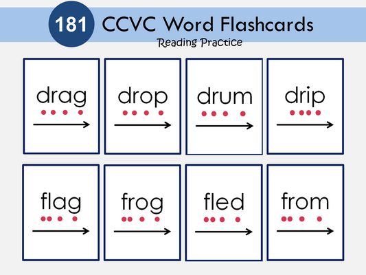 CCVC Flashcards Printable | Phonics Blending & Early Reading Practice PDF, WWF407