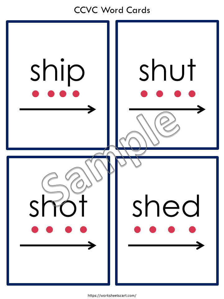 CCVC Words Flash Cards Printable, Blending CCVC, Fluency Flashcards, Reading CCVC, Kindergarten Phonics, Grade 1, Homeschool, WWF407