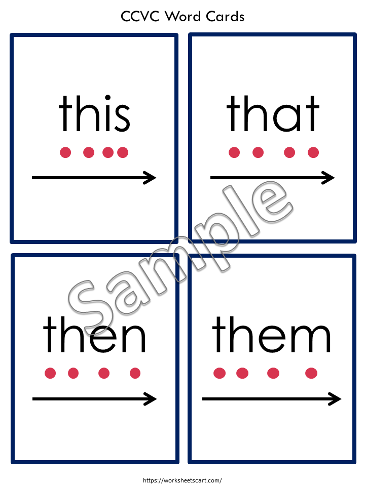 CCVC Words Flash Cards Printable, Blending CCVC, Fluency Flashcards, Reading CCVC, Kindergarten Phonics, Grade 1, Homeschool, WWF407