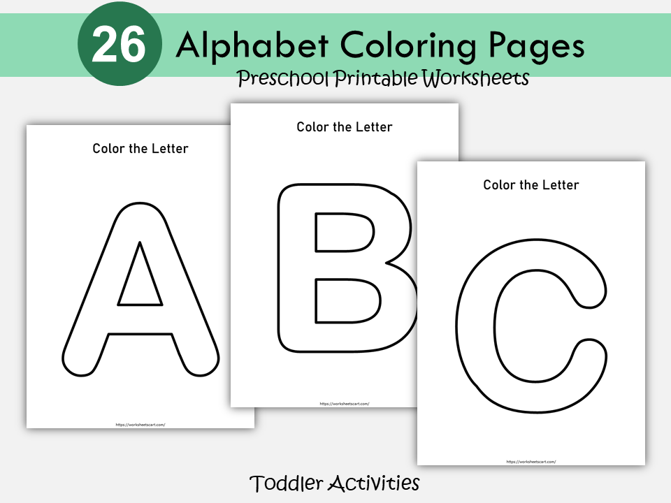 Alphabet Coloring Pages, Preschool ABC Coloring Book, Preschool Activity, Preschool Printable, Preschool Letters, Preschool Worksheets, WWF409
