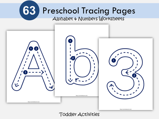 Alphabet and Number Tracing Worksheets for Kids | Preschool & Kindergarten Writing Practice Bundle, WWF411