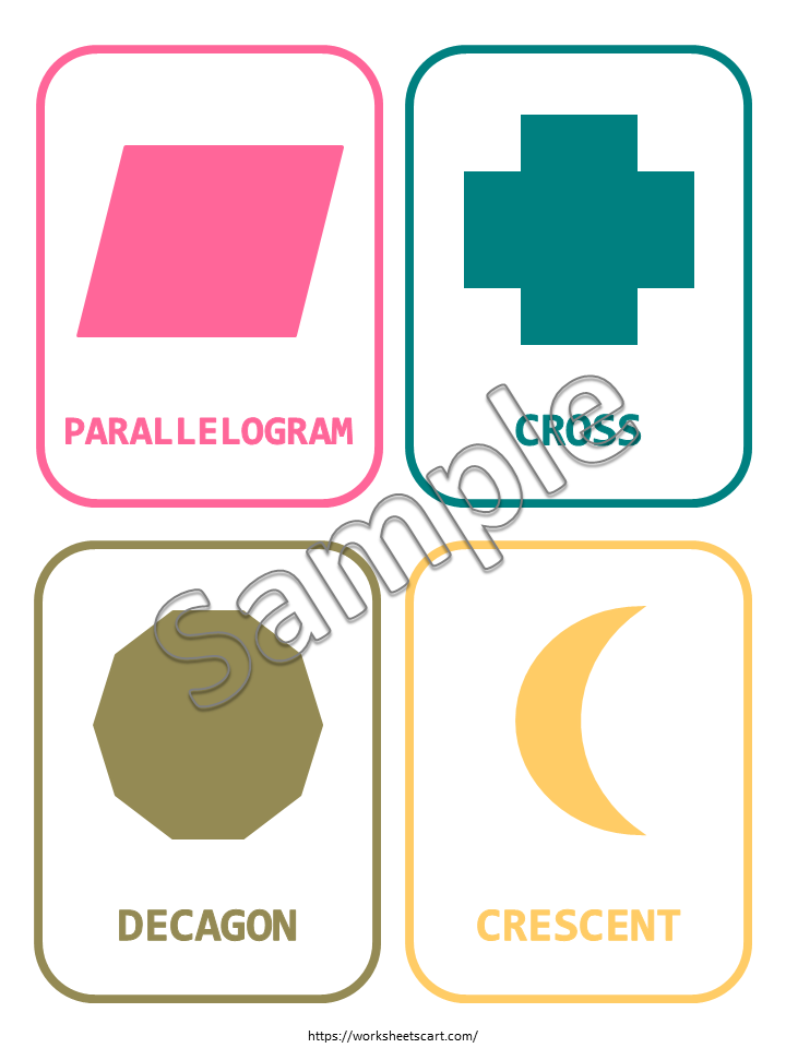 20 Basic Shapes Flash Cards, Preschool Materials, Homeschool Printables, Montessori Materials, Geometric Flash Cards PDF, Digital Downloads, WWF413
