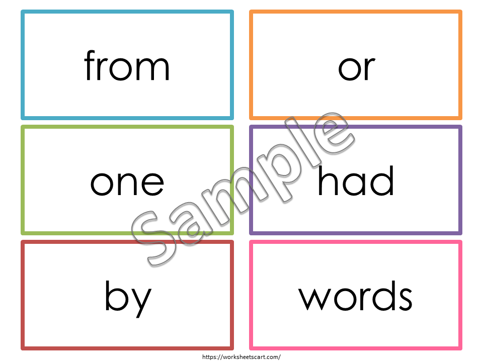 Fry First 100 Flashcards Printable PDF | 200 Sight Word Cards | High Frequency Words for Kindergarten & 1st Grade Reading, WWF416