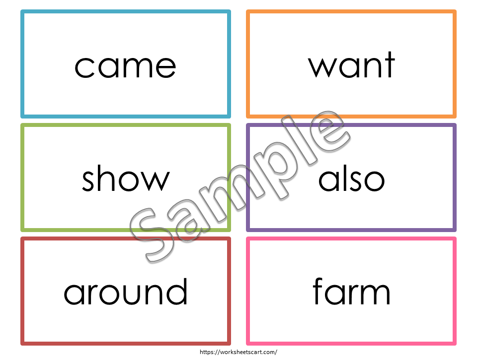 100 Printable Fry's Second Hundred Sight Word Flashcards, Grade 1, Grade 2 Sight Words, High Frequency Words, Tricky Words, WWF417
