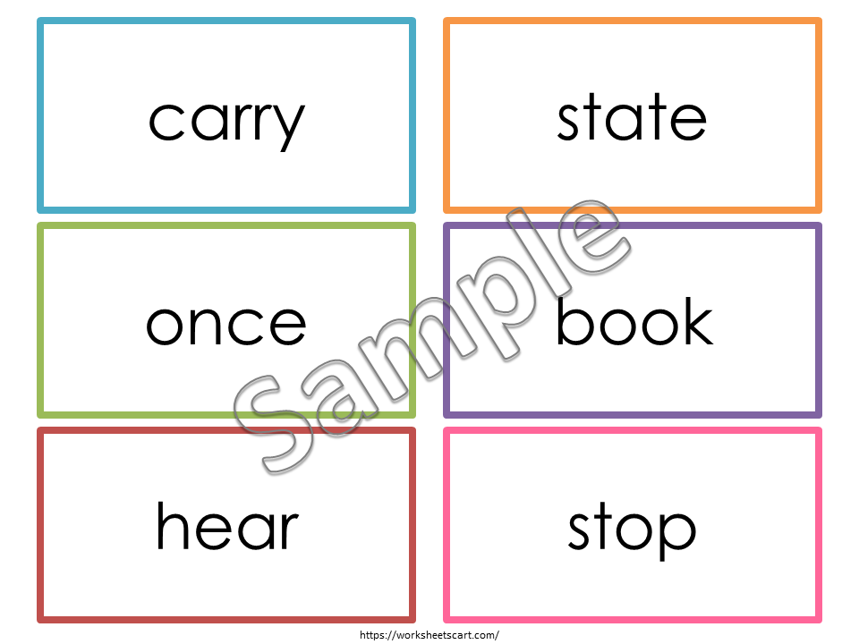 Fry Third 100 Sight Words Flashcards Printable | Kindergarten & 1st Grade High Frequency Word Cards, WWF418